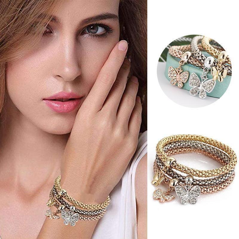 Skanto | Charm Rhinestone Popcorn Armbånd