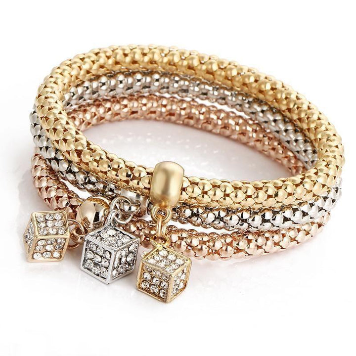 Skanto | Charm Rhinestone Popcorn Armbånd