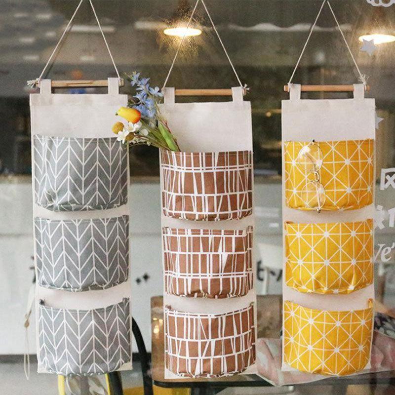 Skanto | 3-pakning vegghengt oppbevaringspose organizer