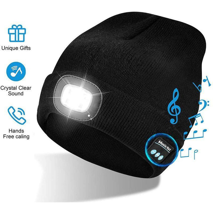 Skanto | Oppgradert Unisex Musikalsk Bluetooth LED Lue