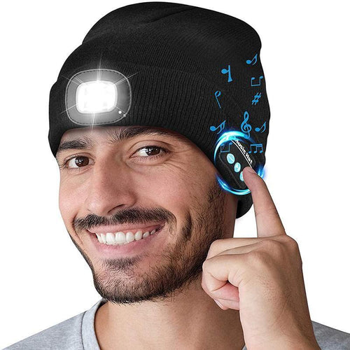 Skanto | Oppgradert Unisex Musikalsk Bluetooth LED Lue