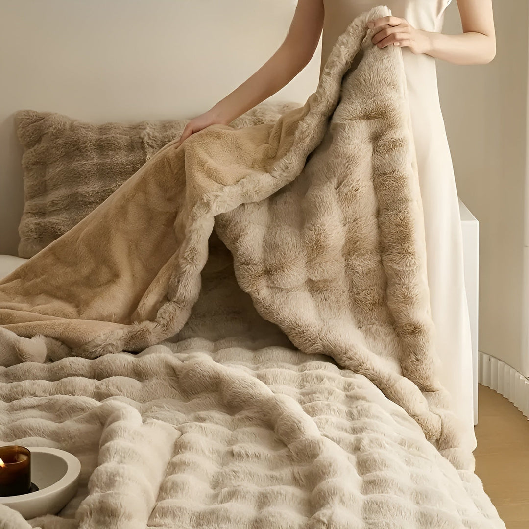 Fleece og fleece-teppe – Ekstra myk & varm | Perfekt for sofa og soverom | Skanto