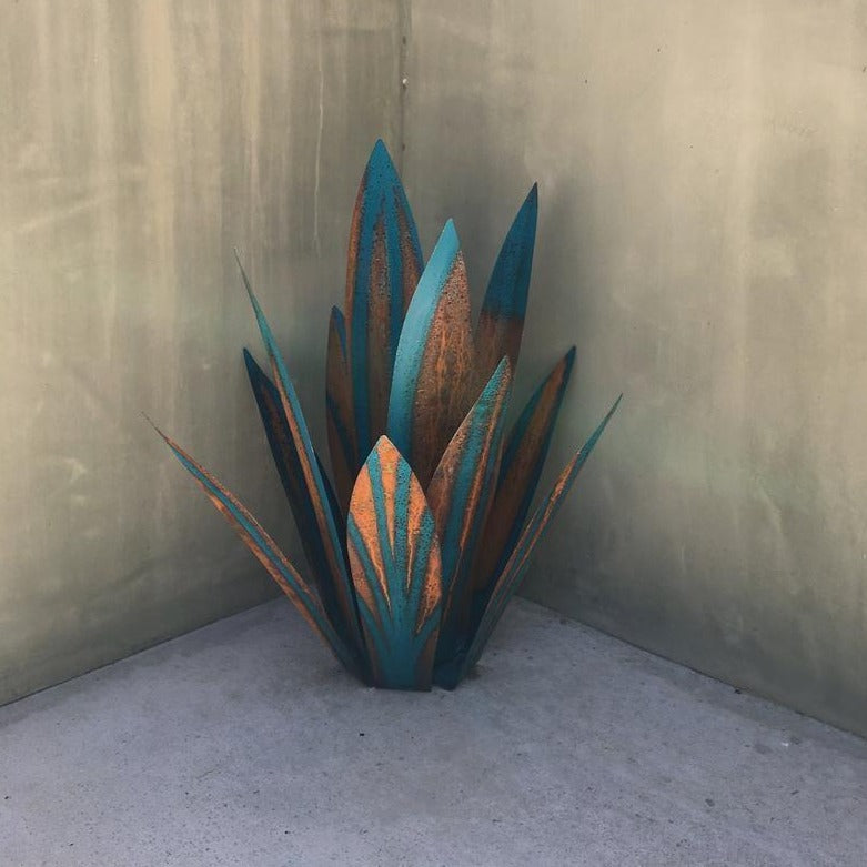 Skanto | Eternal Agave – Håndlaget rustfritt metall hageskulptur for innendørs og utendørs dekor