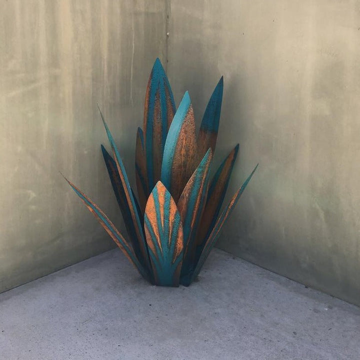 Skanto | Eternal Agave – Håndlaget rustfritt metall hageskulptur for innendørs og utendørs dekor