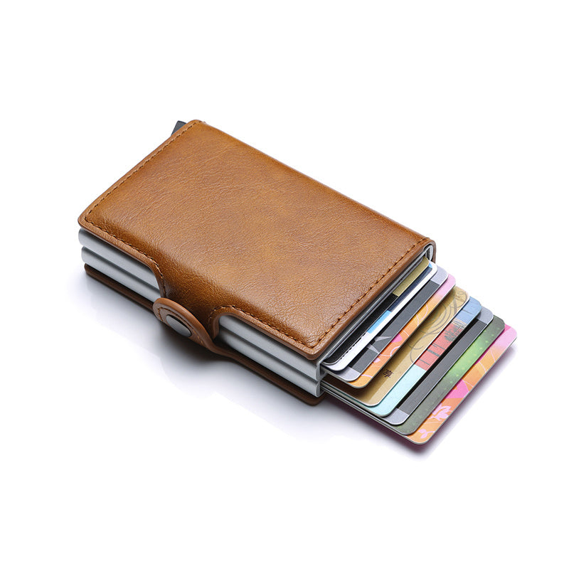 RFID lærvewallet med pengeklemme. | Skanto
