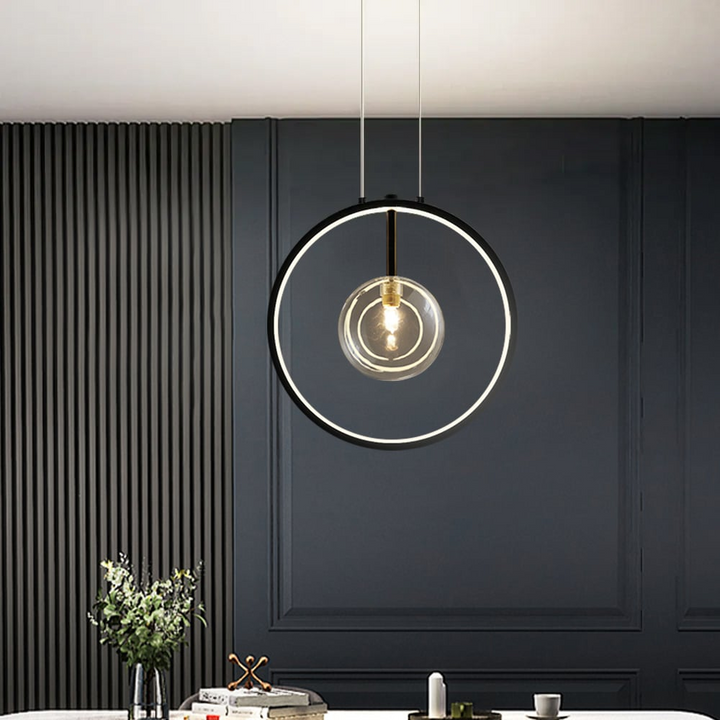 Skanto | Minimalistisk Glass Ball Pendellampe Svart