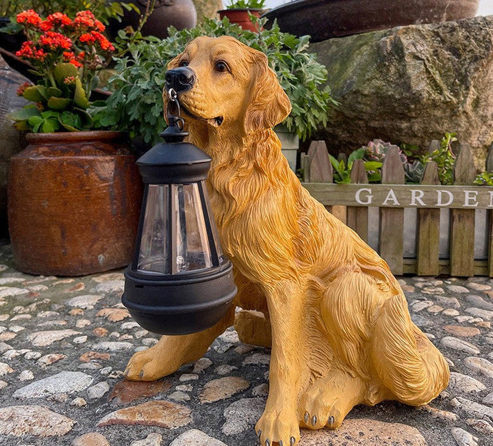 Skanto | Solcelledrevet hundestatue med LED-belysning - LumiPup
