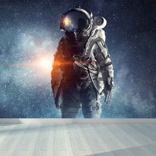 Norvo | Gigantisk Astronauttrykk Veggdekor For Soverommet Univers Veggkunst I Blå, Flekkbestandig