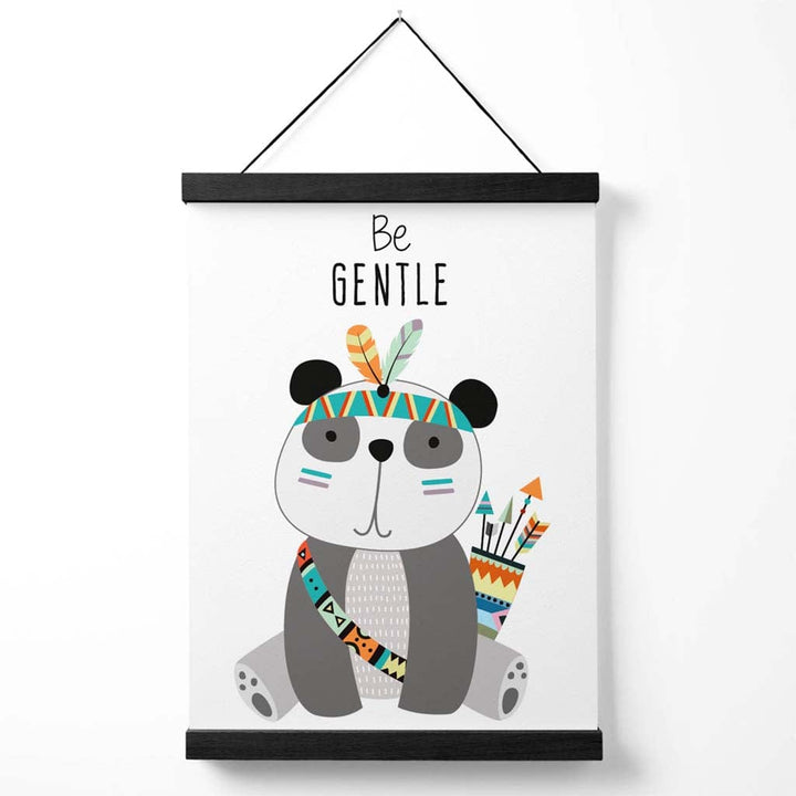 Plakat med panda-sitat «Vær snill» (med oppheng)