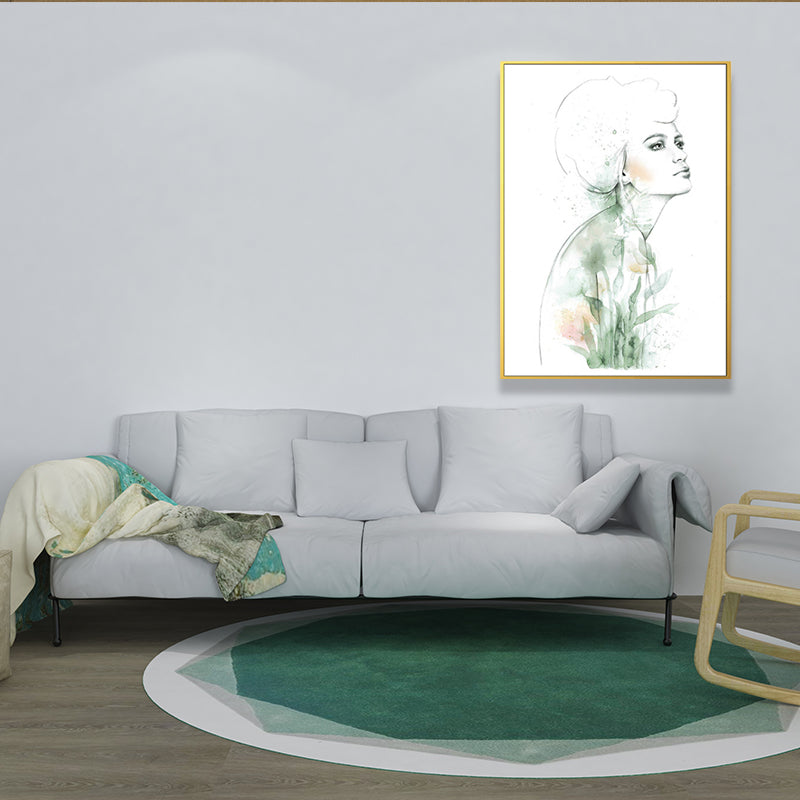 Norvo | Teksturert figur- og botanisk maleri lerret Glam-stil vegkunst dekor for badet