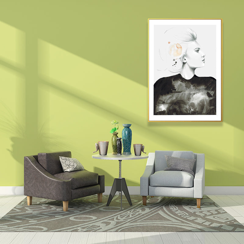 Norvo | Teksturert figur- og botanisk maleri lerret Glam-stil vegkunst dekor for badet