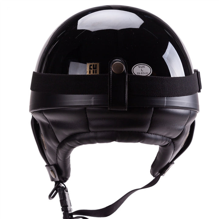 Vintage-Style Åpen-Face Motorsykkelhjelm med Goggles Skanto