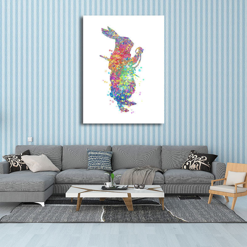 Norvo | Barne Stil Dansere Lerretskunst Multicolor Teksturert Veggdekorasjon for Stuen