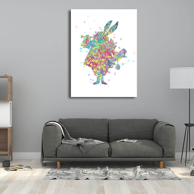 Norvo | Barne Stil Dansere Lerretskunst Multicolor Teksturert Veggdekorasjon for Stuen
