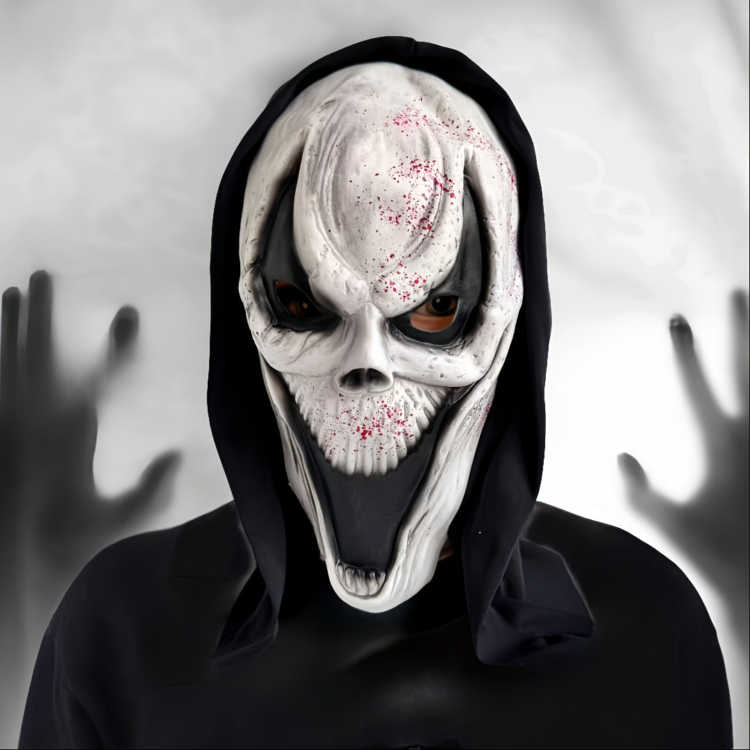 Skanto | Voksen Full Face Halloween Skummel Maske | Hodeskalle Design Hette