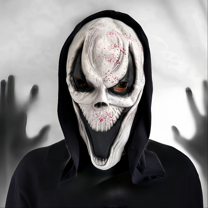 Skanto | Voksen Full Face Halloween Skummel Maske | Hodeskalle Design Hette