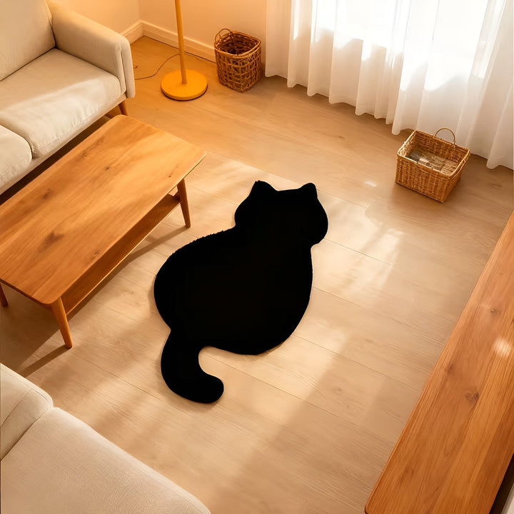 Mindre teppe i katteform – Mykt og koselig | Perfekt for sofa, hylle eller kommode | Skanto