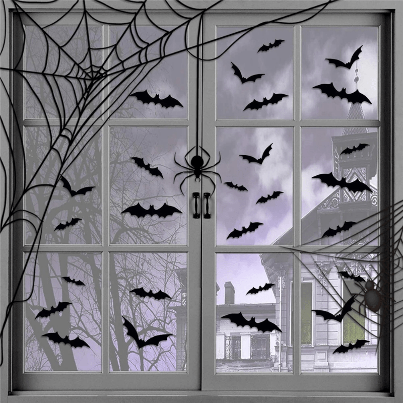 Skanto | Veggklistremerker 3D Halloween Flaggermus Dekorsett