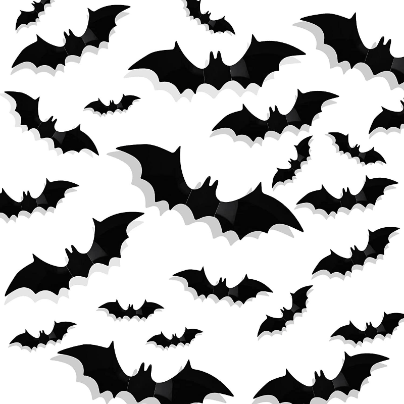 Skanto | Veggklistremerker 3D Halloween Flaggermus Dekorsett