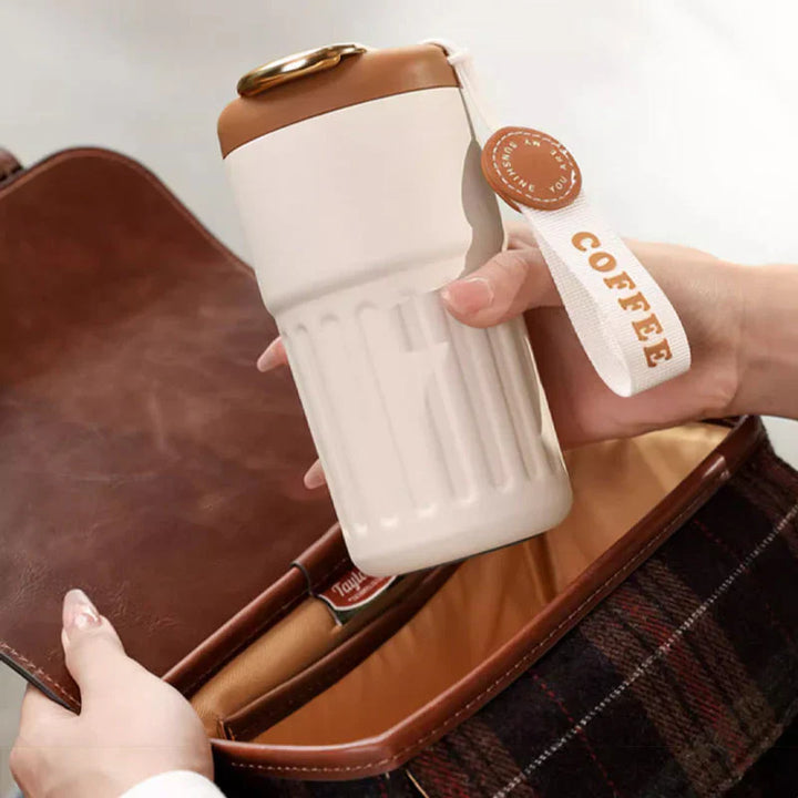 Skanto | Kompakt termoskrus med temperaturvisning – 410ml krus for varme og kalde drikker