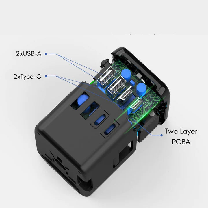 Universell 100V-220V smart reiseadapter spenningsomformer