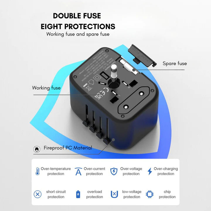 Universell 100V-220V smart reiseadapter spenningsomformer