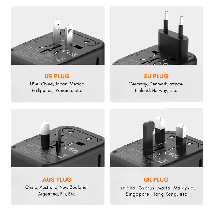 Universell 100V-220V smart reiseadapter spenningsomformer