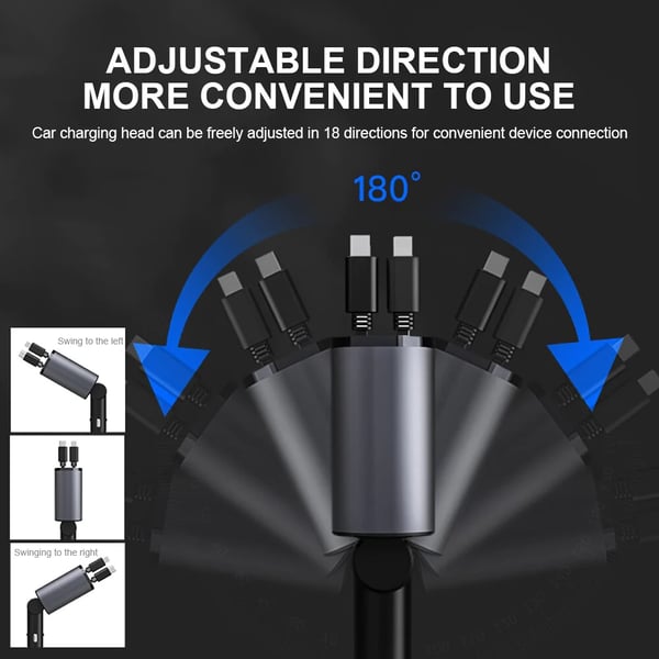 Skanto | VoltEdge Utvidbar Bil Lader – Universell Hurtiglader 80 cm