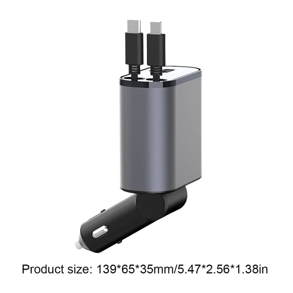 Skanto | VoltEdge Utvidbar Bil Lader – Universell Hurtiglader 80 cm
