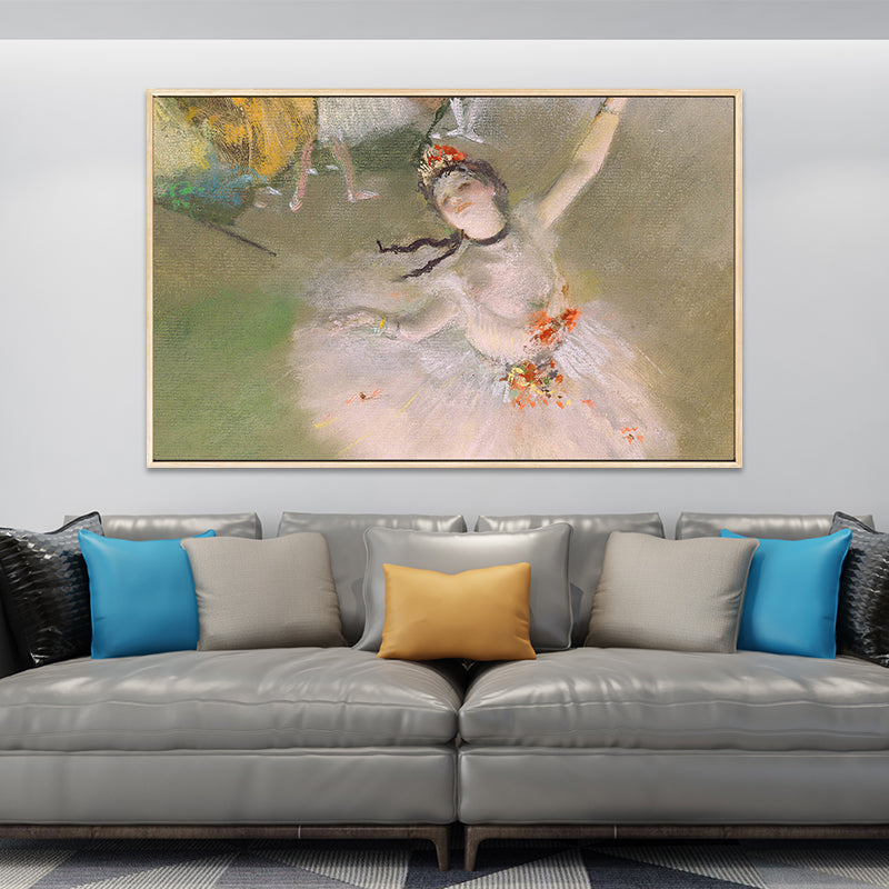 Norvo | Degas dansende ballerina maleri i hvit retro stil veggkunsttrykk for soverommet