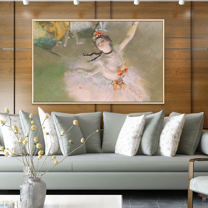 Norvo | Degas dansende ballerina maleri i hvit retro stil veggkunsttrykk for soverommet