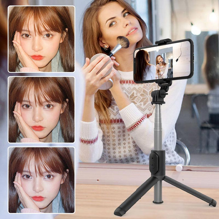 Skanto | Bluetooth Selfie Stick Stativ med Telefonstativ og Skjønnhetsutfyllingsbelysning