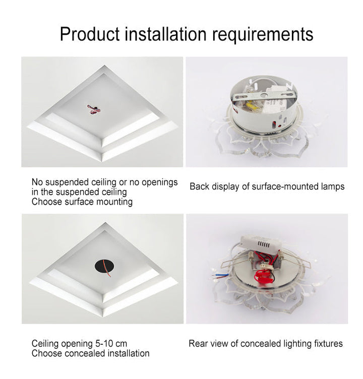 Skanto | GlowPetal LED Krystall Taklampe | Blomsterformet | Moderne Design | Energisparende | Dekorativ Belysning