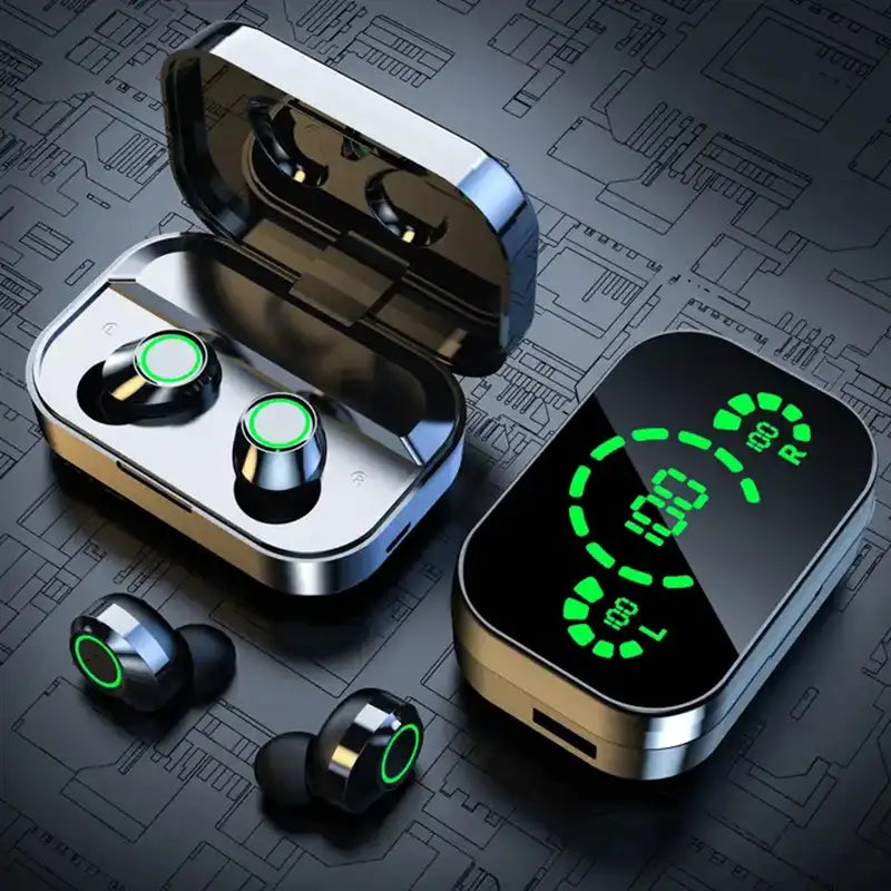 Skanto | Soniq - UltraBass Trådløse Ørepropper – Sporty In-Ear Hodetelefoner med Ladeetui