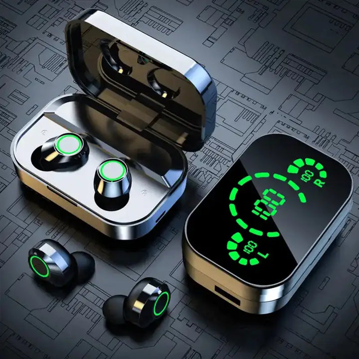 Skanto | Soniq - UltraBass Trådløse Ørepropper – Sporty In-Ear Hodetelefoner med Ladeetui