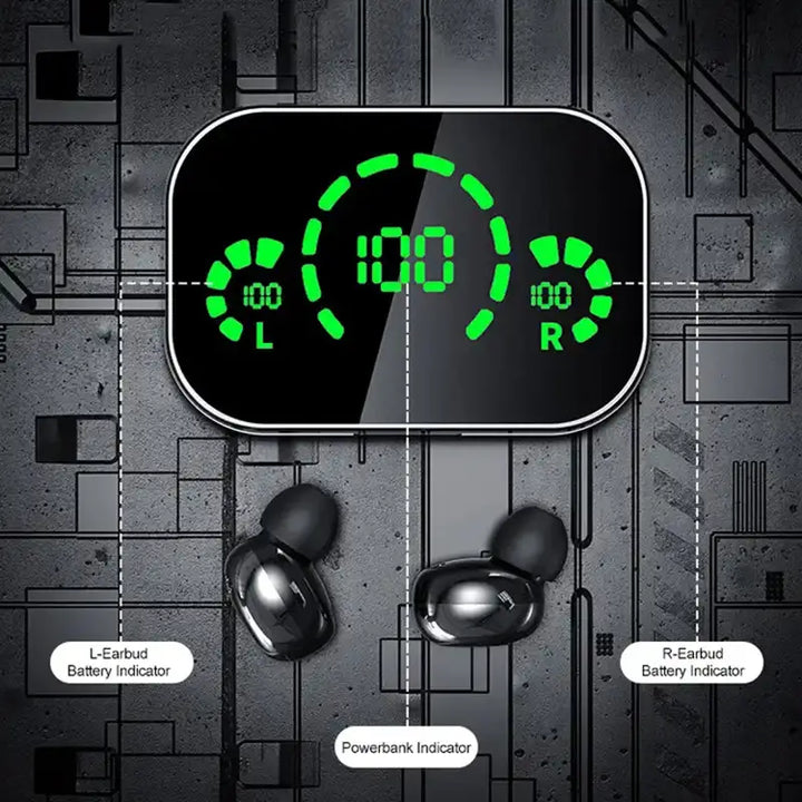 Skanto | Soniq - UltraBass Trådløse Ørepropper – Sporty In-Ear Hodetelefoner med Ladeetui