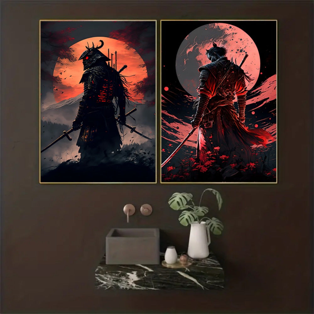 Skanto | BlossomBlade - Samurai Lerretskunst med Kirsebærblomster