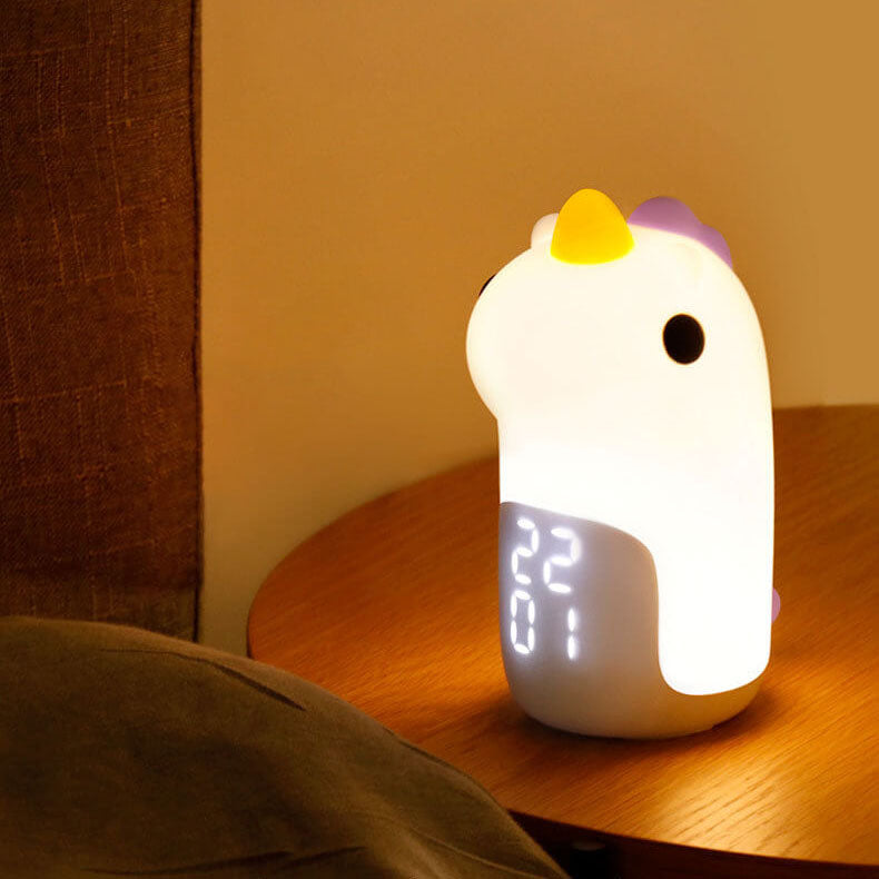 Skanto | Unilora DreamLight Vekkerklokke | Enhjørning Design | Timer & LED Nattlampe | Barnerom Dekor