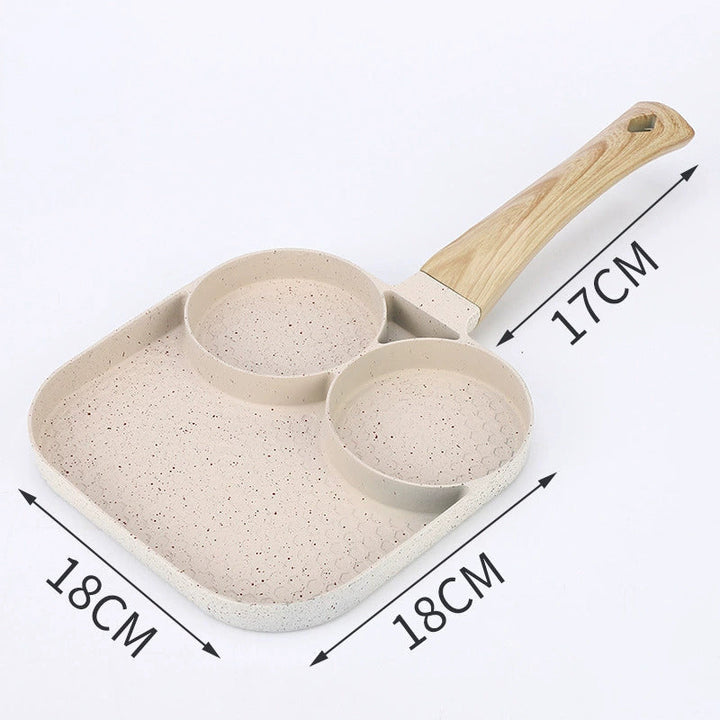 Skanto | Fire-hulls eggpanne, frokostomelett husholdningsstekepanne non-stick panne