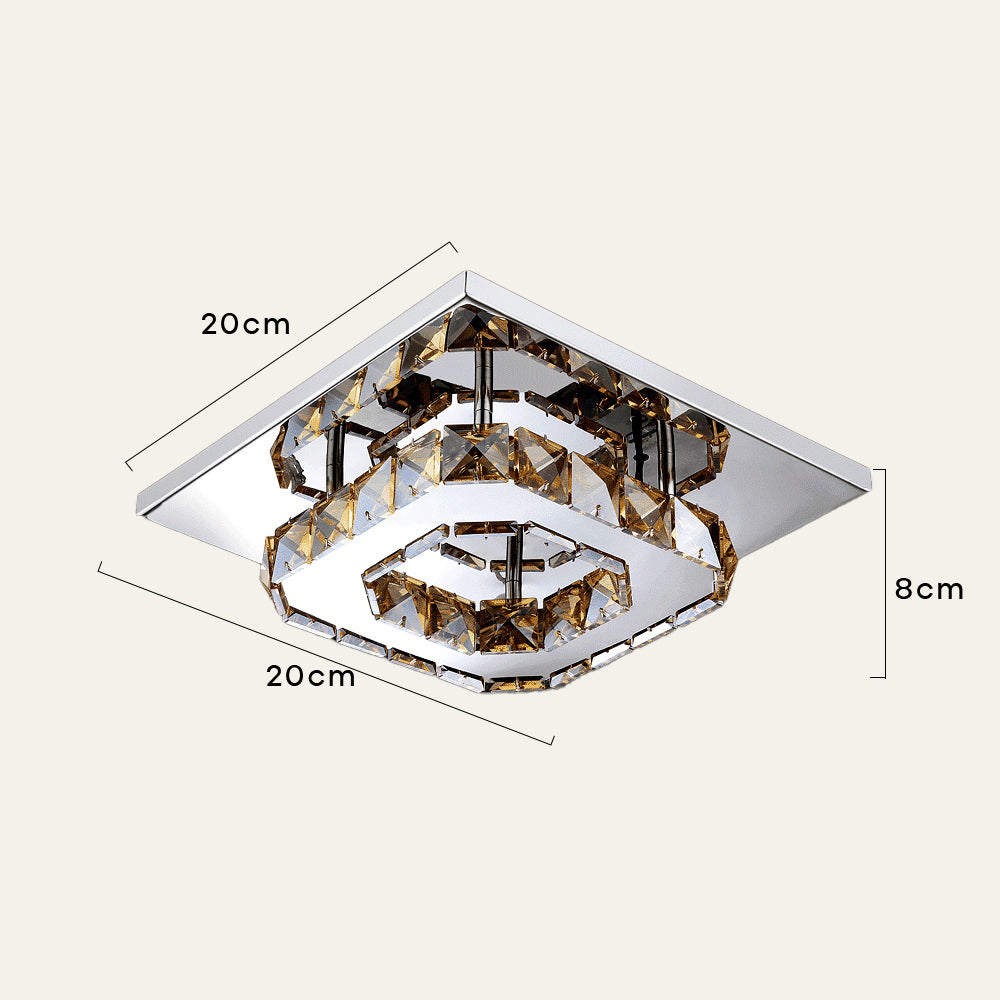 Moderne LED-Deckenleuchte med Kristalloptik