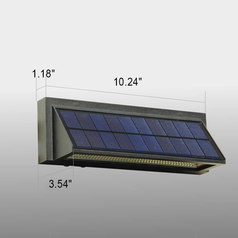 Utendørs solbelyst vanntett rektangulær skrå LED terrassevegglampe | Skanto