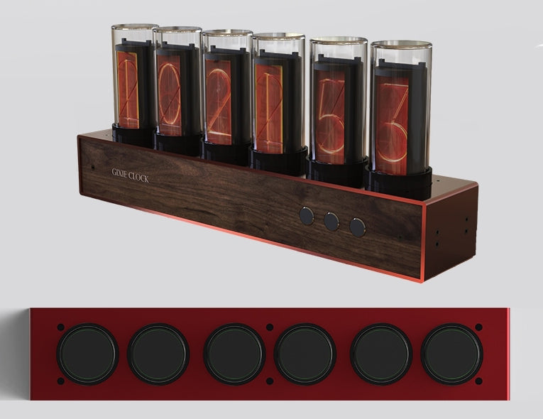 Skanto | DIY Solid Wood Glow Tube 6-Bit Digital Clock with 7 Modes, Magnetic Design, Adjustable Color and Precise Timing, The Best Handmade Gift for Him or Her