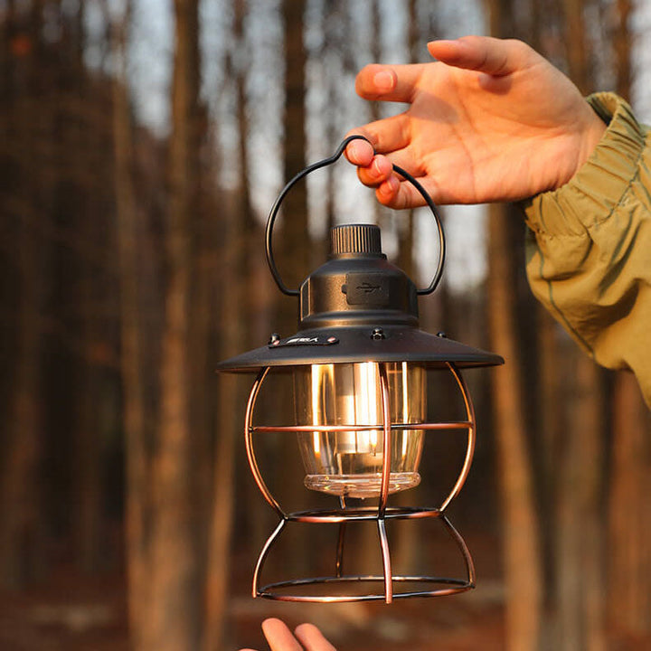 Skanto | Utendørs Vintage Camping Lys Hest Lys Oppladbart Bærbart Camping Lys