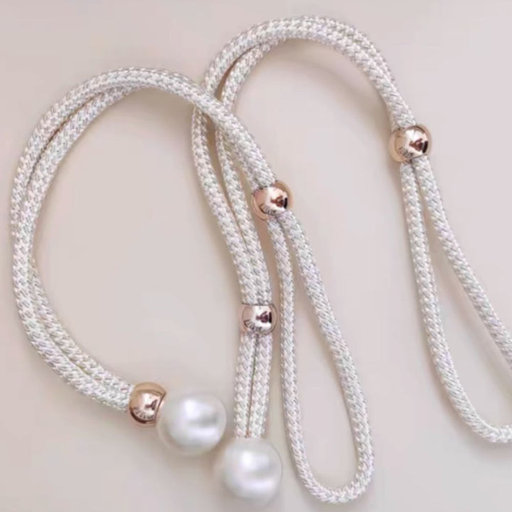 Skanto | Lyst Perle Gardin Snor Tilbake | 2 Pcs Sett