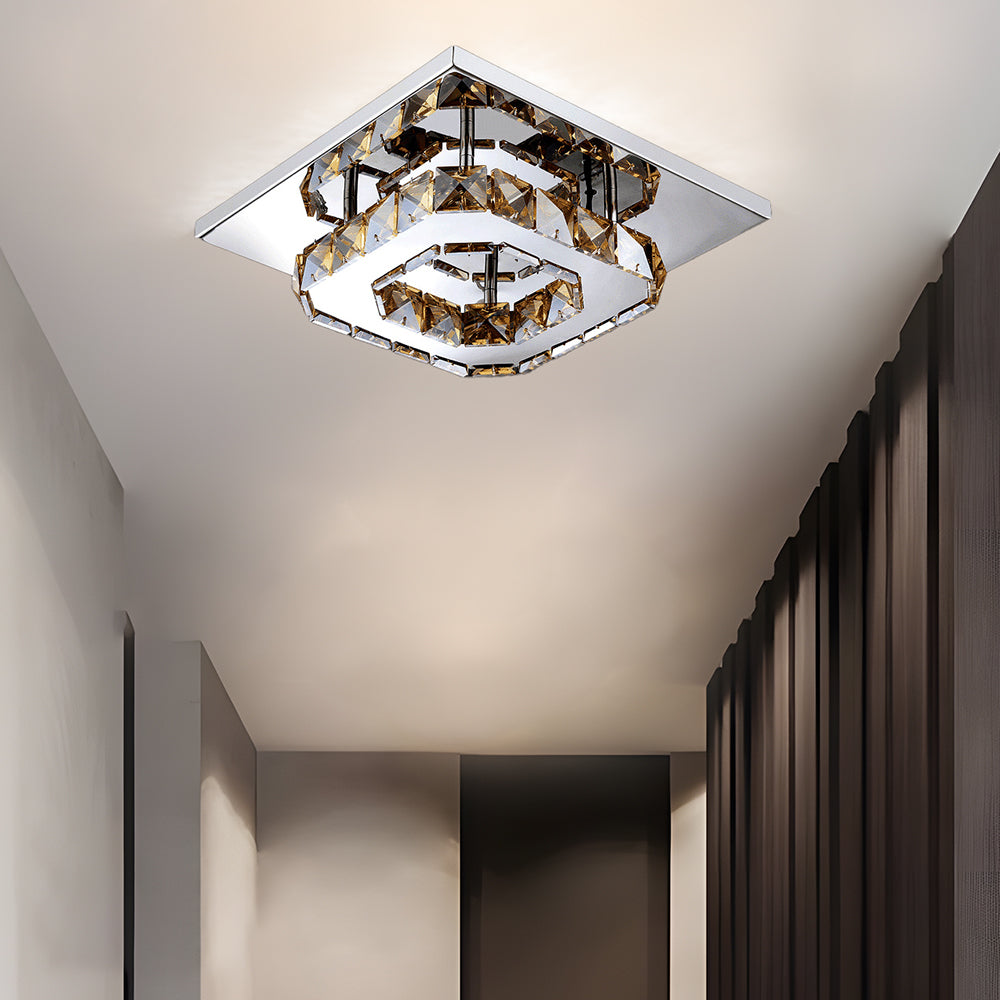 Moderne LED-Deckenleuchte med Kristalloptik