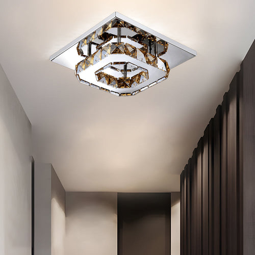 Moderne LED-Deckenleuchte med Kristalloptik