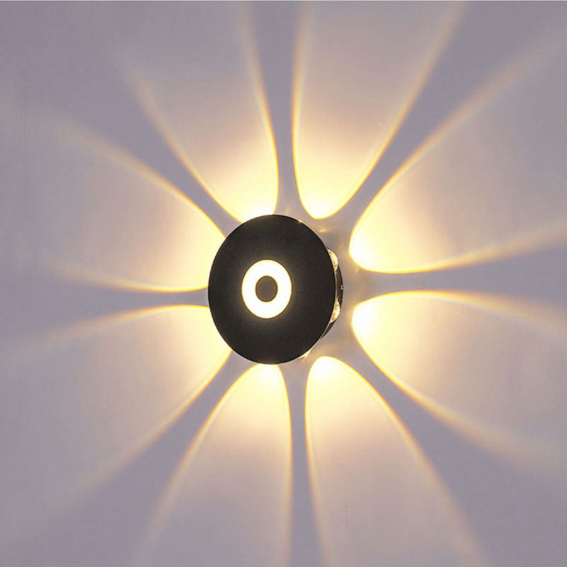 Moderne skandinavisk aluminium rund skjerm LED vegglampe for utendørs patio | Skanto