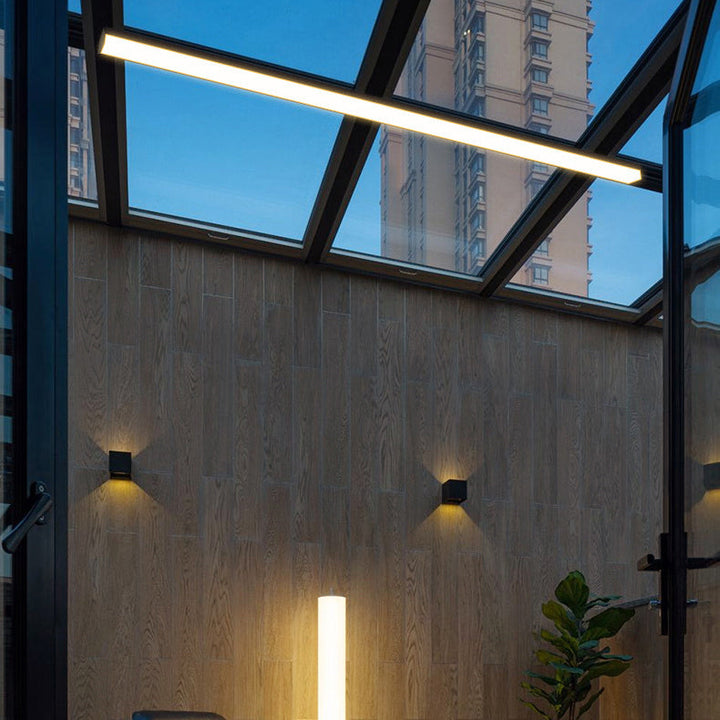 Moderne Minimalistisk Lang Rektangulær Aluminium PC LED Takmontert Lys For Utendørs Patio | Skanto