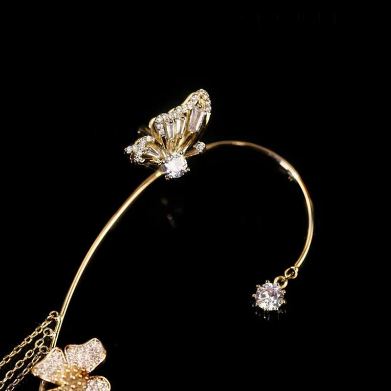 Skanto | Butterfly Blomst Rem Style Zircon Øredobber
