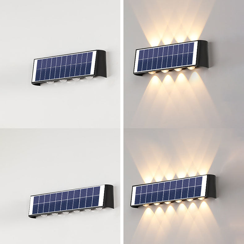 Norvo | Lumiora Moderne Solar-LED Vegglampe for Utebruk | Rektangulært Design | IP56 Vanntett | Ulike Størrelser og Lys Intensiteter